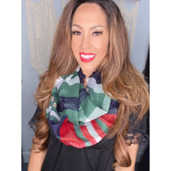 Laurel Green Plaid Infinity Scarf - Picture 2 of 2